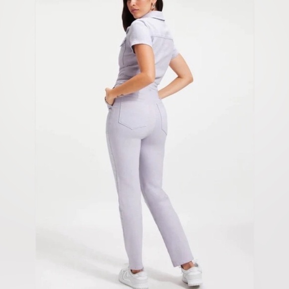 Good American Fit For Success Denim Straight Leg Jumpsuit. NWT Size 1 $158 MSRP - Picture 3 of 9